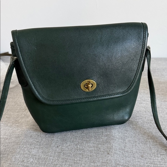 Coach 90s vintage green Leather Crossbody Bag K4B 9919 - Picture 10 of 15